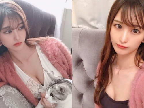 動心了！正妹OL抱貓咪時有「火辣事業線」，性感曲線讓人想一起上班！