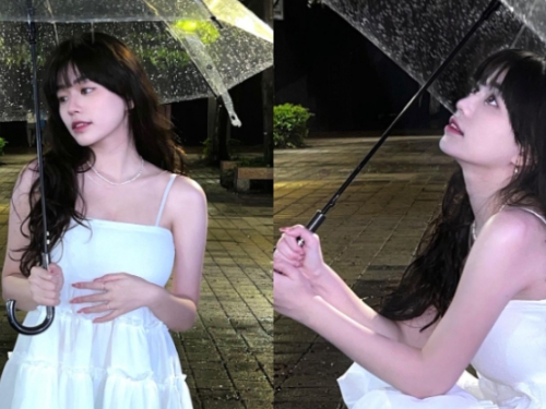 「絕美仙女」夜雨漫步超夢幻，赴美秒轉「開放式」超驚喜