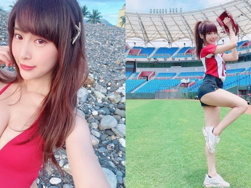 球是圓的！樂天啦啦隊女孩「孟潔」甜美臉蛋還有「飽滿美乳」，微微一笑就暈船！