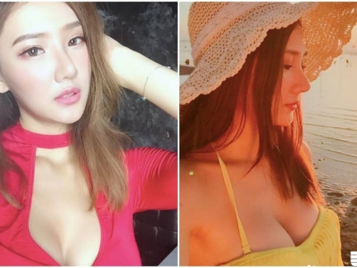 火辣「爆乳正妹」激似安心亞，賞景時「美乳外露」要溢出了！