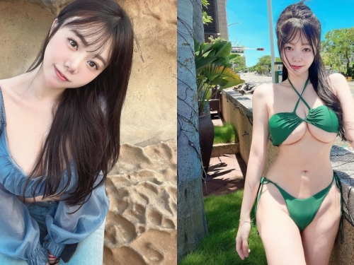 誇張辣！小隻馬正妹「米米」爆乳比基尼出沒！超狂設計露出「人字奶弧度」！