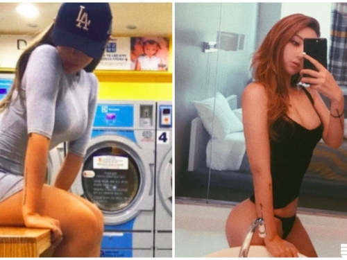 正妹洗衣店辣照瘋傳！兩粒豪乳「超突出」，客人都狂盯著看了！