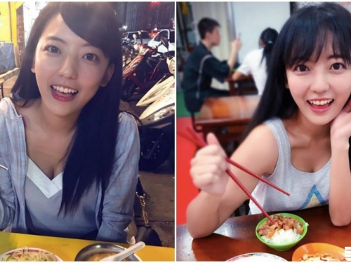 交大理工超Q正妹！吃飯時「酥胸外露」，把客人都甜暈了！