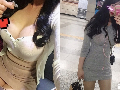 把愛心給我移走！「巨乳網紅」自拍視角太邪惡，捷運「深V爆乳」路人口水都流出來啦！