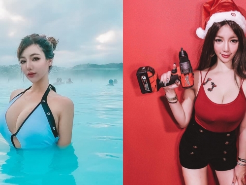 連泡在冰島火山泥裡都美的女人！「dora」爆乳遊歐洲，火辣曲線一點都不冷！