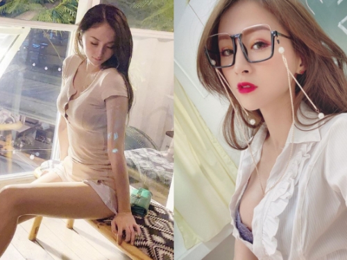 「雪岑Lola」性感姿態曬美腿，領口爆出「乳力洞洞」真邪惡！