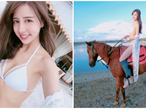 我想當妳的馬！虎航最美「長腿空姐」穿比基尼騎馬，好身材一次看光！