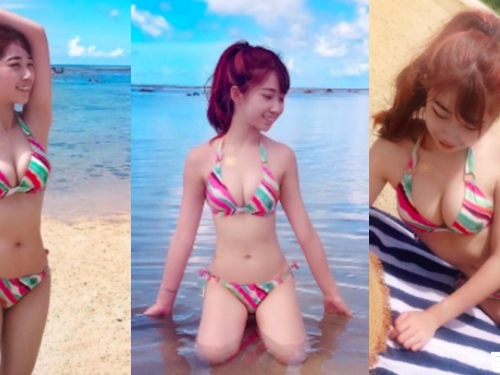 實踐太狂啦！正妹校花比基尼照「乳晃強過浪」還會「特殊才藝」讓人完全招架不住！