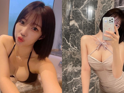 高空酒店泡澡的「火辣美乳妹」，雙球擺浴缸「形狀好邪惡」！