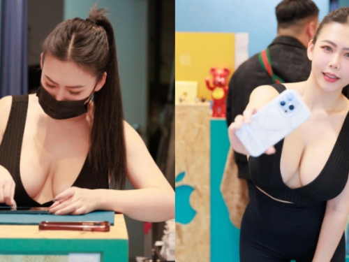 網路爆紅貼膜店「爆乳老闆娘」下班竟然兼差拍色色照片！