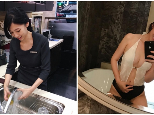 最正汽車業務員！優雅氣質的「隱乳系正妹」輕輕一笑就搞定客戶，制服下還有性感身材！