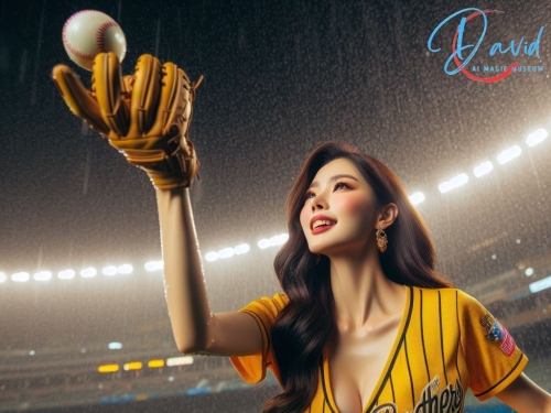 妹子去球場看棒球還接到球