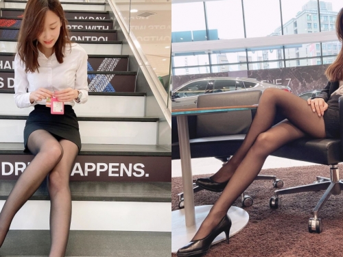 捕捉神腿BMW汽車業務！超窈窕專業正妹顧問薯Belle，「黑絲美腿」讓人想即刻入主！