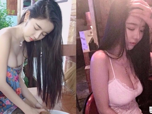 白嫩「美乳正妹」擠椰汁露出「鮮嫩長輩」！超越E級的「爆奶養眼畫面」路人受不了！