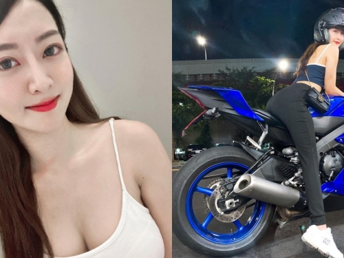 超兇猛「重機女神」啾啾前凸後翹馬力十足！「豐滿蜜桃」跑山路避震超優秀！