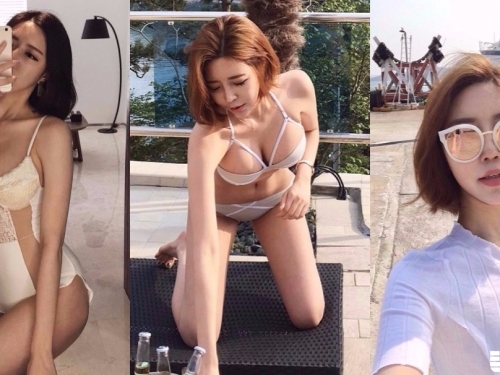 泳裝老闆娘親自示範！挺歐美級「豪乳翹臀」展現自家泳衣的爆奶效果...