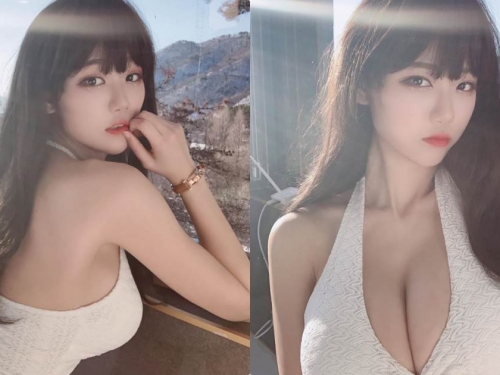 迷人大胸辣妹「放送大車頭燈」，魅惑深V辣照「等級好高喔」！