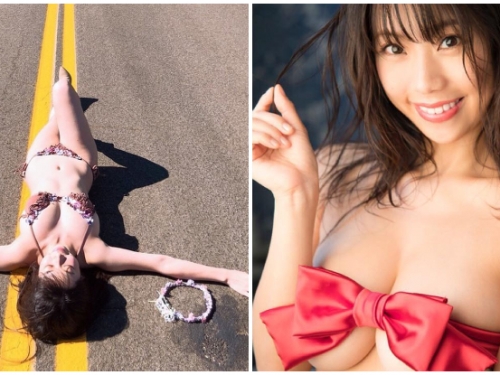 我也想撲倒在雙黃線上！H奶寫真女星「鈴木ふみ奈」解放巨乳美尻的公路旅行！