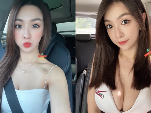 高挑正妹「小芯」展現超兇事業線，兇猛乳量好震撼呀！