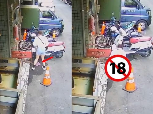 凍末條！熱褲妹路邊「做了這件事」 慘遭全都錄