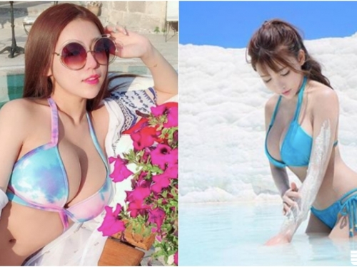 甜美正妹出國曬「渾圓巨大」！前凸後翹性感比例太逆天，「雪白美乳」比棉花糖還軟！