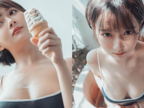 「史庫水少女」泡湯舔冰淇淋，上帝透視角「渾圓雙球」造福人心！