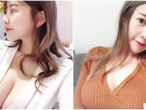 正妹「深溝大長輩」呼之欲出！「美乳事業線」穿這樣太犯規了！