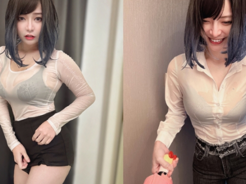 危險正妹「郭鬼鬼」颱風天出門慘濕，「透明巨乳」比風雨殘暴！