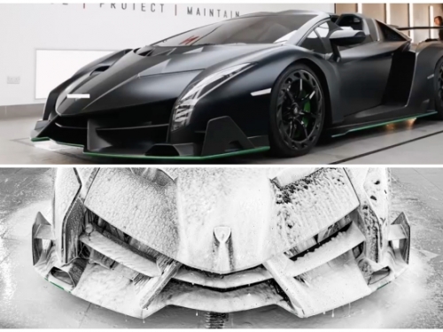 [影] 你愛洗車包膜嗎？你能想像傳說中身價破億的 Lamborghini Veneno Roadster 要如何呵護嗎？