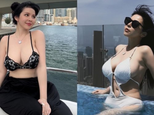杜拜驚見猛乳妹「香菱Mandy」，遊艇只穿內衣大顯「巨大浮標」