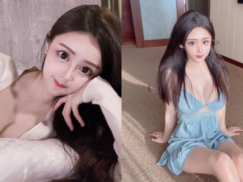 巨乳正妹「唯恩」低胸洋裝超挑逗，「火辣的姿勢」太過犯規了！
