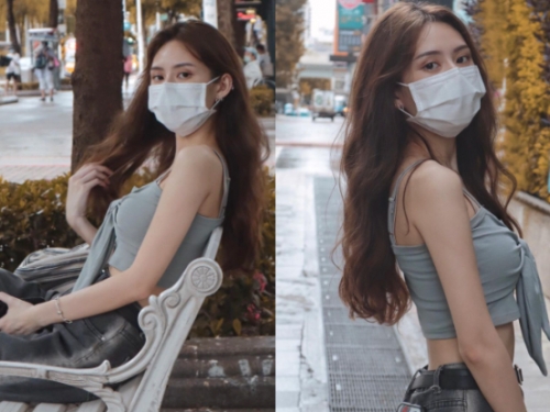 驚見水蛇出沒！「黃珂怡」白皙美體超吸睛，口罩一脫顏值更驚艷！