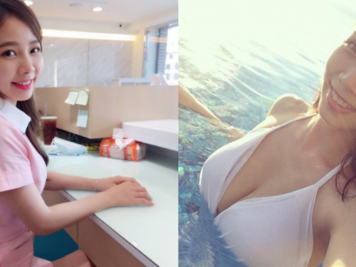 台中「正妹美齒師」超可愛　脫下制服露出白皙酥胸好性感！網友：馬上預約