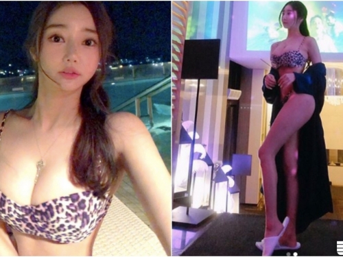 「泡菜姊姊」膽子好大！只穿比基尼在酒店趴趴走，「巨乳美腿」都被看光啦！