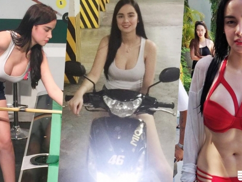 超凶狠混血辣妹！「巨大車頭燈」亮得讓人睜不開眼！這乳量一彎腰就受不了了吧...
