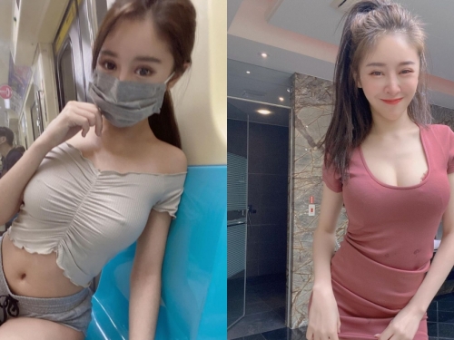 好狂！北捷車廂驚見「無罩巨乳正妹」，超兇穿搭香肩蠻腰美腿一次看光！