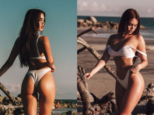 乳天一線！妹子海邊享受「肉體解放」的快感　越脫越多渾圓美乳全出賣