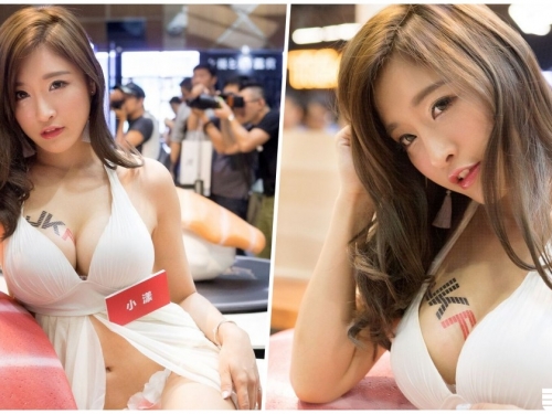 渾圓側乳外露！正妹壽司台上展現「胸狠視角」，惹火畫面太迷人了！