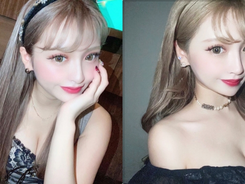 22歲大眼櫻花妹「展現強大事業線」，黑色低胸禮服太有魅力！