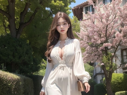 ★Patreon★ AI_Kaori - Outdoor Portrait of Woman in Garden on Sunny Day with