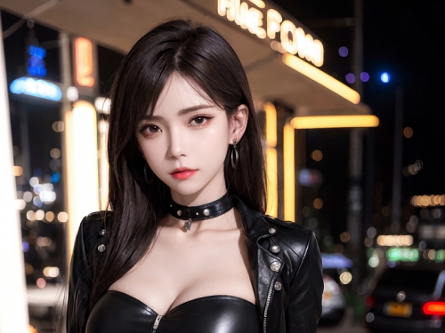 AI生成美女~cyberpunk night girl