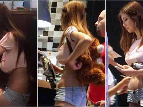 網友瘋狂肉搜！燒臘店拍到「熱褲露奶妹」！超狂穿著「大秀南半球」尺度沒極限！