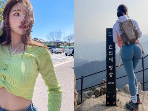 網友狂求的「翹臀爬山妹」！巨大水蜜桃形狀讓人好在意，神出是位「氣質女神」！