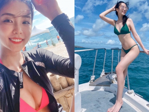 正翻！氣質清新的「陽光正妹」難得比基尼解放，甜美笑容配「白嫩美胸」讓人瞬間戀愛！