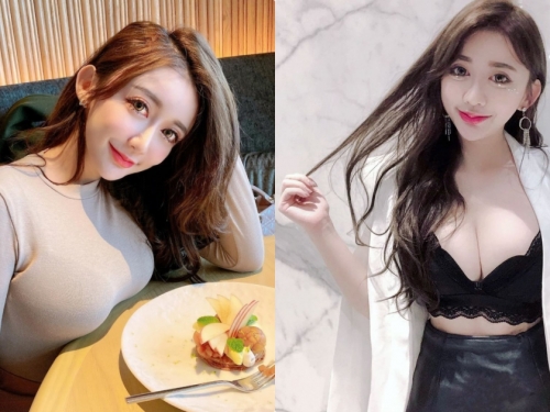 可愛正妹溫蒂「用餐將美乳放上桌」，「兩顆渾圓的形狀」有夠兇啊！