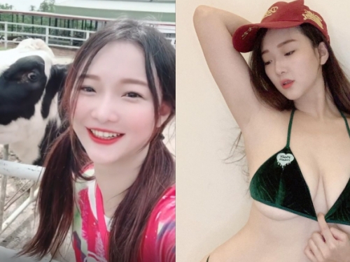 乳牛相見歡！巨乳正妹「施菲亞Feiya」牧場遊玩遭牛忌妒撞翻