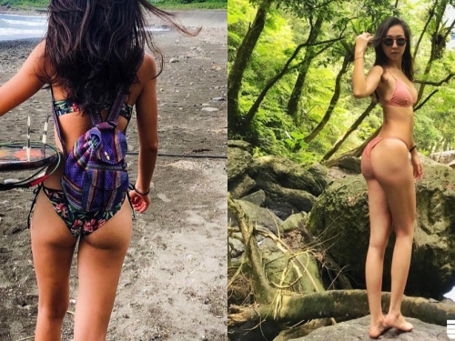 戶外系女孩94讚！登山溯溪都穿比基尼，「翹挺蜜桃臀」直接大方給欣賞！