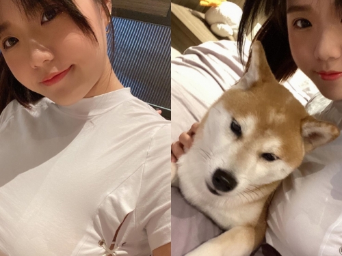 好狂的衣服設計！「34F正妹」Angela寶7側乳開高衩，飽滿份量把綁帶都撐開啦！