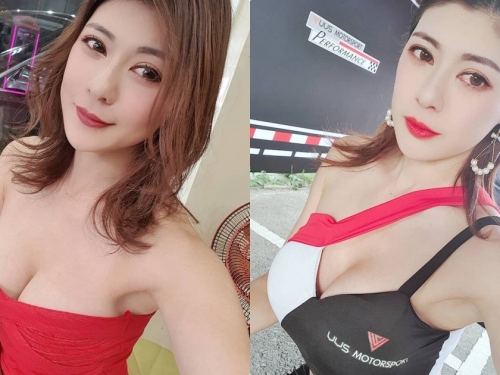 火辣展場正妹「JoJo 嘉嘉」，低胸賽車服「車頭燈好吸睛」！