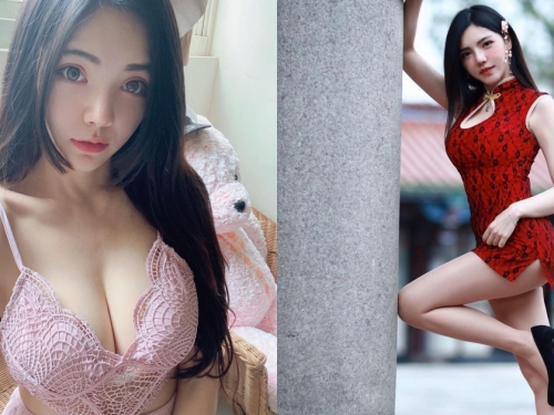 大眼萌妹「雪白美乳」好兇猛！超短旗袍秀「蜜桃＋長腿」，網友狂讚：好辣！